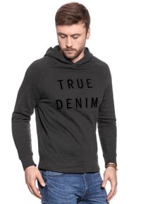 Mustang - MUSTANG BLUZA Application Hoodie PHANTOM 1006364 4087. Typ kołnierza: kaptur. Wzór: napisy #6