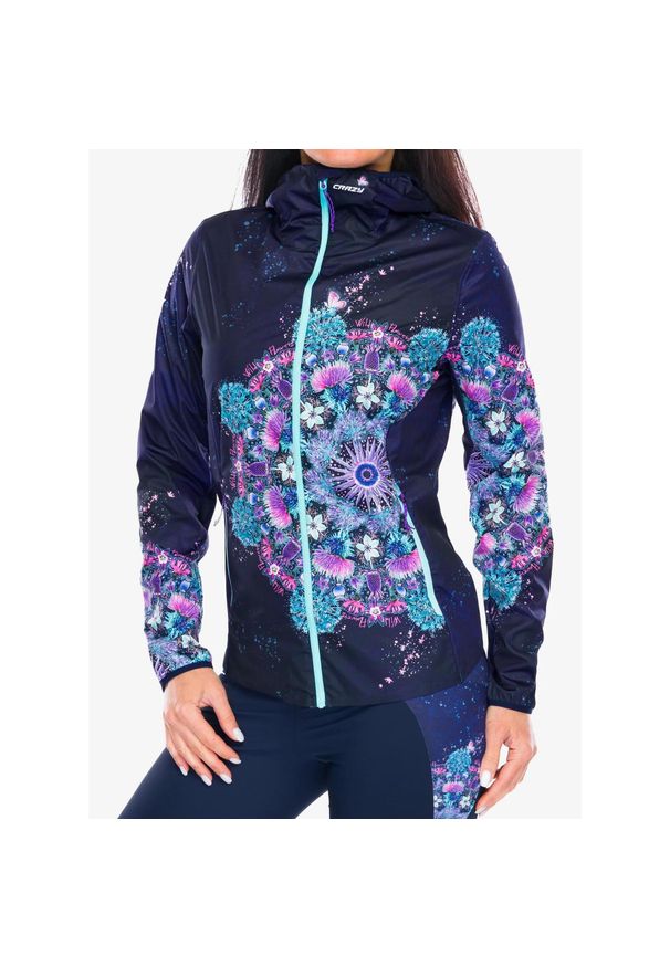 CRAZY - Kurtka przeciwdeszczowa damska Crazy Jacket Wonder Magic Shell. Kolor: fioletowy. Sport: turystyka piesza