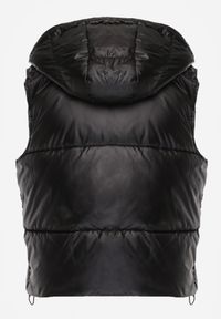 Born2be - Czarna Pikowana Kamizelka z Odpinanym Kapturem Winncea. Okazja: na co dzień. Kolor: czarny. Materiał: jeans. Styl: casual #7