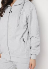 Born2be - Szary Komplet Dresowy Bluza z Kapturem i Joggery Rerialda. Kolor: szary. Materiał: dresówka #5