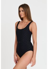Karl Lagerfeld - KARL LAGERFELD Czarny damski jednoczęściowy strój kąpielowy Kl Monogram Swimsuit, Rozmiar S. Kolor: czarny