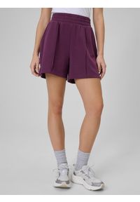 4f - 4F Spodenki dresowe damskie - burgundowe XS. Stan: podwyższony. Kolor: czerwony. Materiał: dresówka. Sezon: lato #2