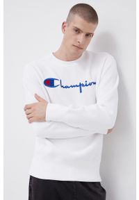 Champion Bluza męska kolor biały z aplikacją. Kolor: biały. Wzór: aplikacja