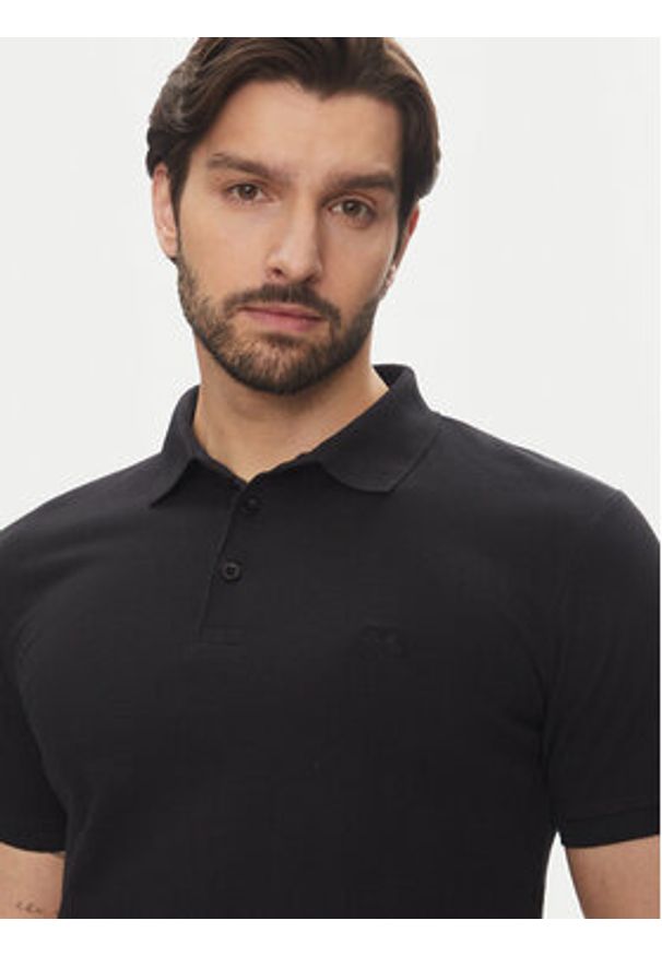 Lindbergh Polo 30-404020 Czarny Relaxed Fit. Typ kołnierza: polo. Kolor: czarny. Materiał: bawełna