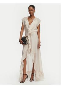 Guess Sukienka koktajlowa W6GK87 W2111 Beżowy jasny Regular Fit. Kolor: beżowy. Materiał: syntetyk. Styl: wizytowy #5