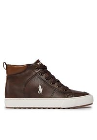 Polo Ralph Lauren Sneakersy RF104242 Brązowy. Kolor: brązowy. Materiał: skóra