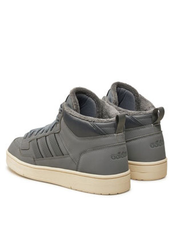Adidas - adidas Sneakersy Rapid Court Mid Winterized JR0169 Szary. Kolor: szary. Materiał: skóra