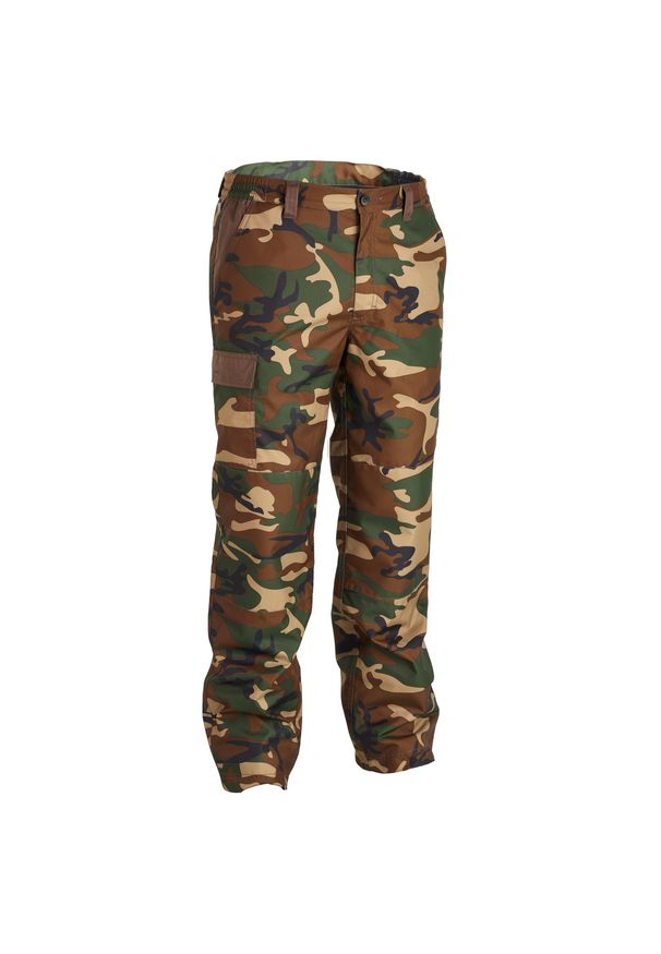 Spodnie outdoorowe zimowe SOLOGNAC WTP Warm 100 ocieplane. Kolor: brązowy, zielony. Materiał: materiał. Sezon: zima