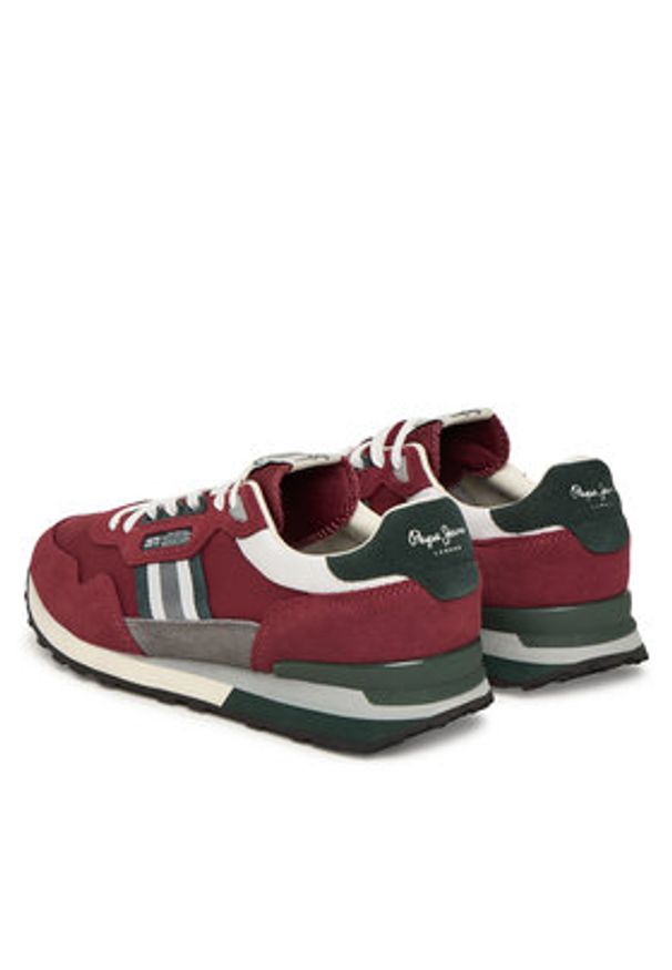 Pepe Jeans Sneakersy Kingston College M PMS400010 Bordowy. Kolor: czerwony. Materiał: zamsz, skóra
