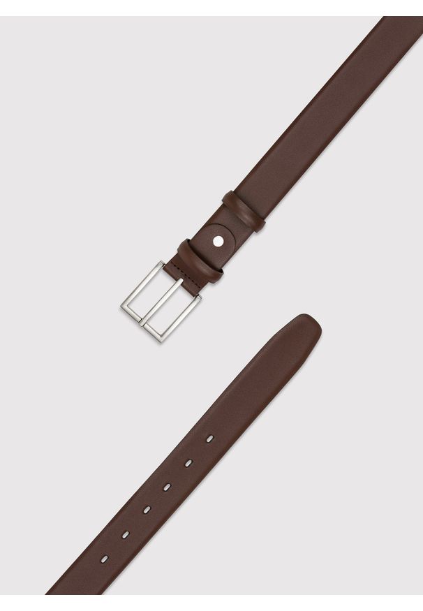 Pako Lorente - PAKO LORENTE - Kamelowy skórzany pasek męski. Materiał: skóra. Styl: klasyczny