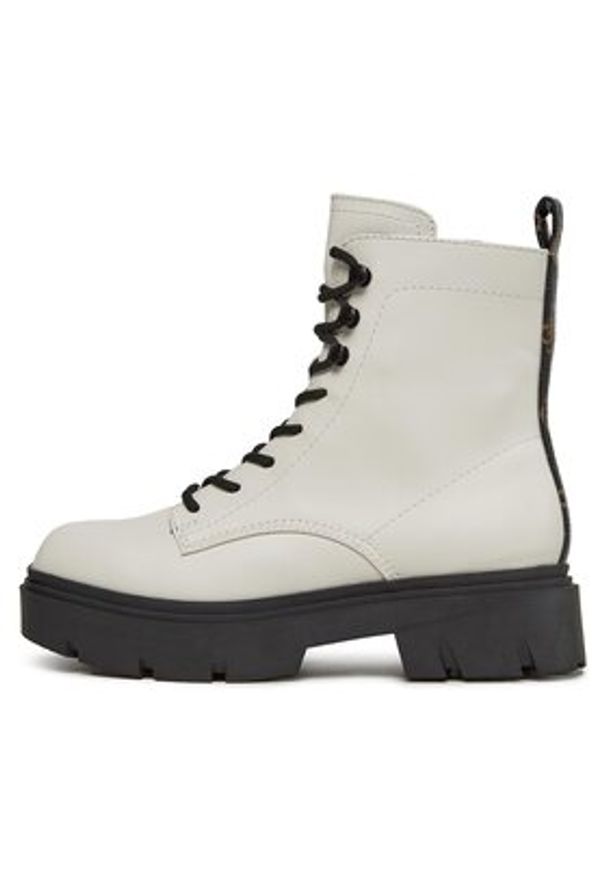 Guess Trzewiki Ramsay FL8RMY ELE10 Biały. Kolor: biały. Materiał: skóra