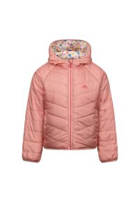 TRESPASS - Dziecięca Dwustronna Ocieplana Kurtka Dessie. Kolor: różowy. Materiał: puch. Styl: sportowy