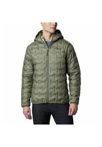 columbia - Kurtka Turystyczna Puchowa Męska Columbia Delta Ridge Down Hooded Jacket. Kolor: zielony. Materiał: puch. Sport: turystyka piesza #1