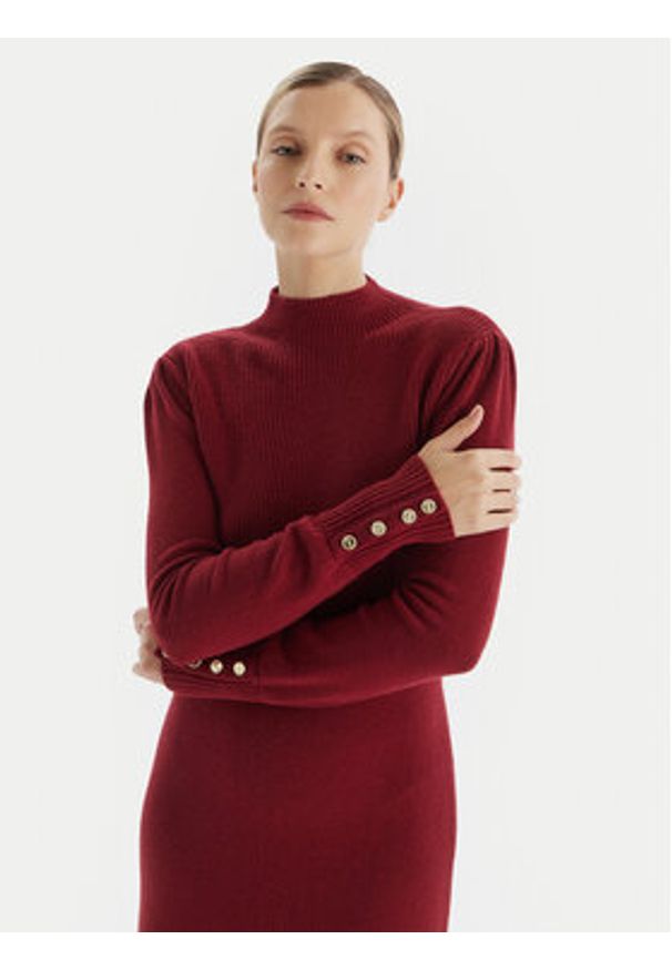 Artigli Sukienka dzianinowa ACAB003090 Bordowy Regular Fit. Kolor: czerwony. Materiał: syntetyk