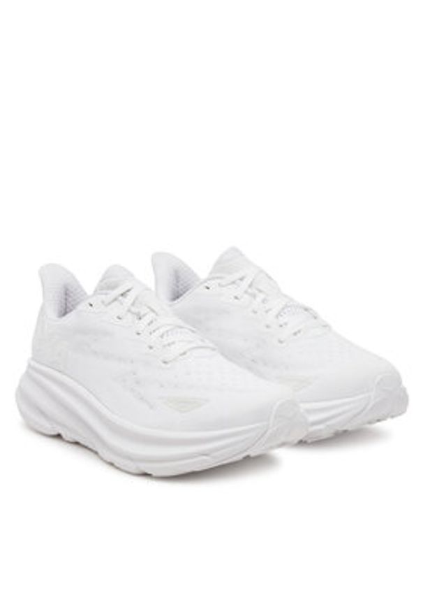 HOKA - Hoka Buty do biegania Clifton 9 Wide 1132211 Biały. Kolor: biały. Materiał: materiał