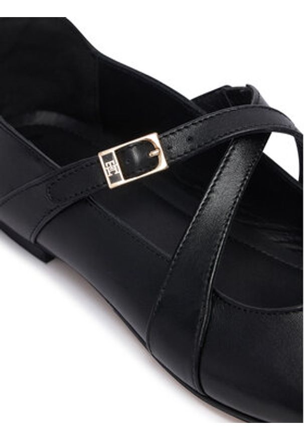 TOMMY HILFIGER - Tommy Hilfiger Baleriny Th Buckle Cross Strap Maryjane FW0FW09431 Czarny. Kolor: czarny. Materiał: skóra