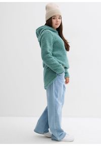 bonprix - Bluza z polaru. Typ kołnierza: kaptur. Kolor: zielony. Materiał: polar
