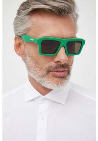 Bottega Veneta okulary przeciwsłoneczne męskie kolor zielony. Kolor: zielony #1