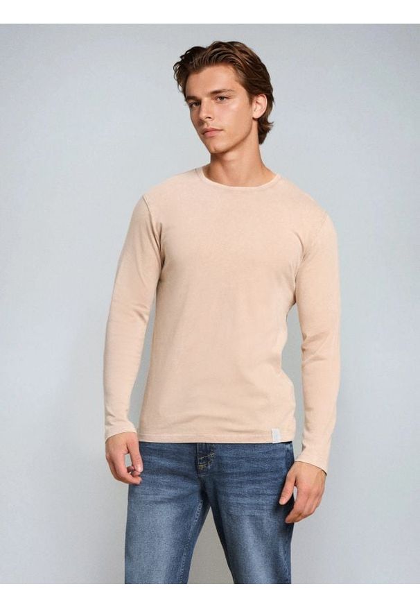 Sinsay - Bawełniana koszulka basic - brązowy. Kolor: brązowy. Materiał: bawełna