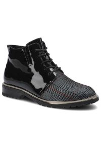 Czarne Botki Damskie Artiker Modne Buty Ocieplane. Okazja: na co dzień. Zapięcie: zamek. Kolor: czarny. Materiał: skóra. Wzór: gładki. Styl: casual, klasyczny, elegancki