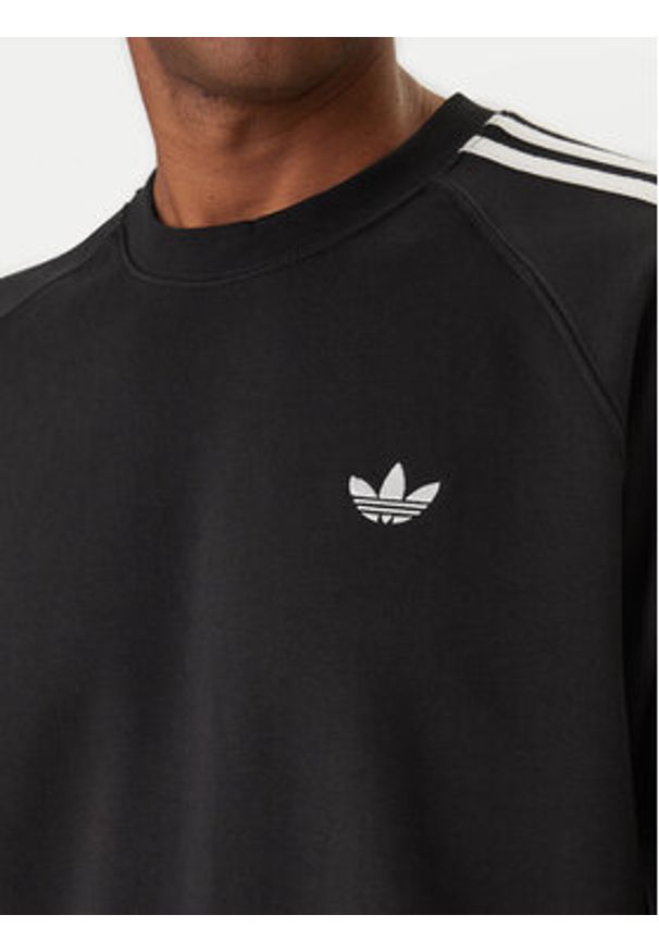 Adidas - adidas Bluza 3-Stripes KE3550 Czarny Regular Fit. Kolor: czarny. Materiał: bawełna