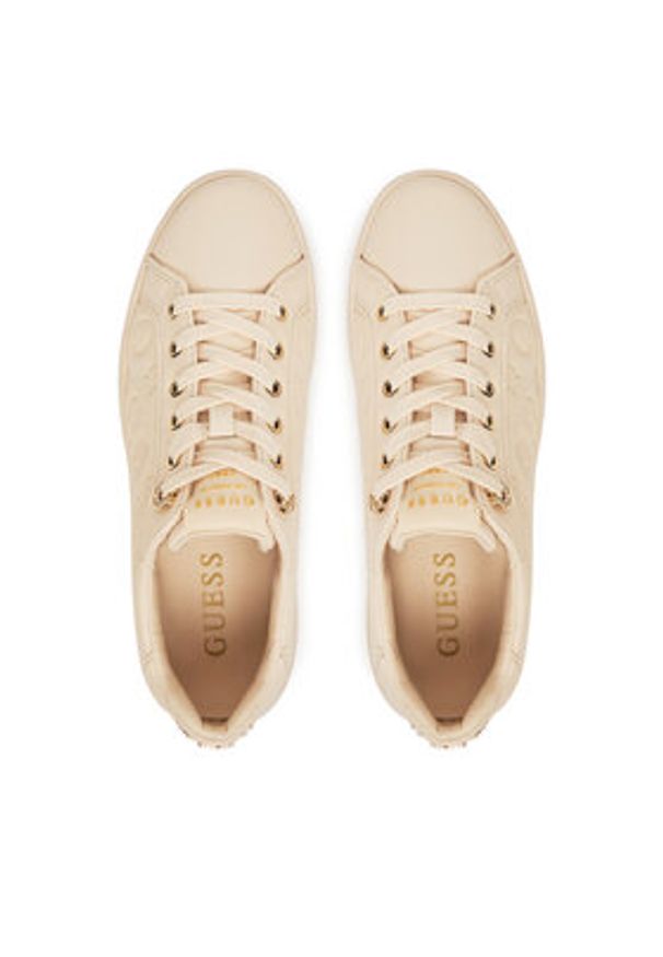 Guess Sneakersy FLJRON FAL12 Beżowy. Kolor: beżowy. Materiał: skóra