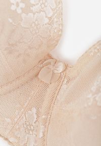 Born2be - Jasnobeżowy Biustonosz Koronkowy Typu Full Cup Vikoni. Kolor: beżowy. Materiał: koronka. Wzór: koronka #7