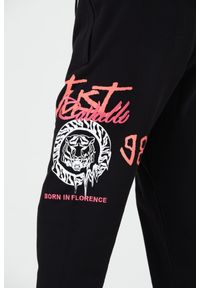 Just Cavalli - JUST CAVALLI Czarne męskie spodnie z nadrukiem R 1998 Dripp, Rozmiar M. Kolor: czarny. Wzór: nadruk #4