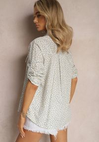 Renee - Jasnoniebieska Koszula z Bawełny o Luźnym Kroju w Drobne Kwiaty Findiana. Kolor: niebieski. Materiał: bawełna. Wzór: kwiaty. Sezon: lato. Styl: elegancki