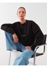 Calvin Klein Jeans Bluza J20J220689 Czarny Relaxed Fit. Kolor: czarny. Materiał: syntetyk