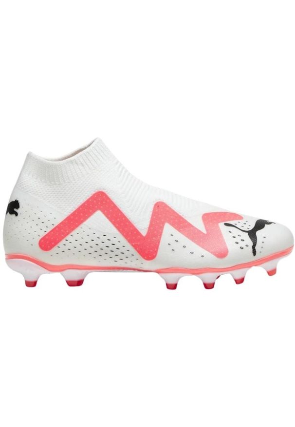 Buty piłkarskie Puma Future Match+ Ll FG/AG M 107366 01 białe białe. Kolor: biały. Materiał: dzianina, syntetyk. Szerokość cholewki: normalna. Sport: piłka nożna