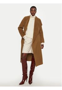 IVY & OAK - IVY OAK Płaszcz wełniany Carrie Rose IO111048 Brązowy Loose Fit. Kolor: brązowy. Materiał: wełna #5