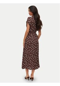 Vero Moda Sukienka letnia Elisa 10348019 Brązowy ciemny Regular Fit. Kolor: brązowy. Materiał: wiskoza. Sezon: lato #2