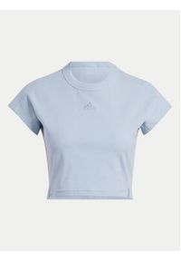 Adidas - adidas T-Shirt Lounge IY6744 Błękitny Slim Fit. Kolor: niebieski. Materiał: bawełna #3