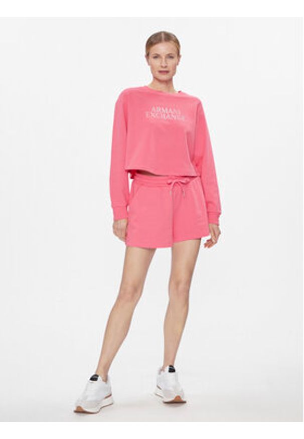 Armani Exchange Bluza 3DYM90 YJFHZ 14BH Różowy Regular Fit. Kolor: różowy. Materiał: bawełna