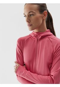 4f - Bluza treningowa z materiałów z recyklingu damska. Kolor: różowy. Materiał: materiał. Długość rękawa: długi rękaw. Długość: długie #1
