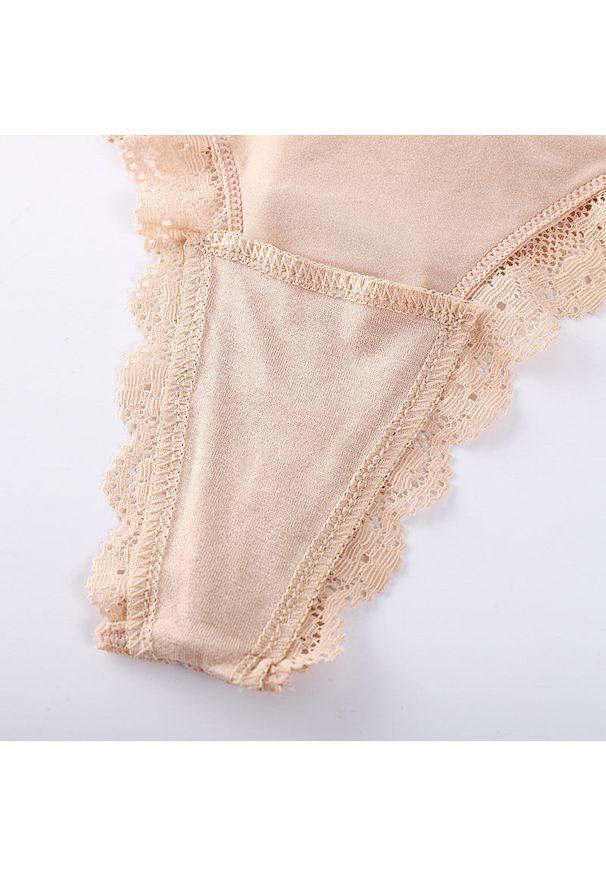 Intica - figi z wycięciem koronkowe eleganckie Friedlinde. Kolor: beżowy. Materiał: koronka