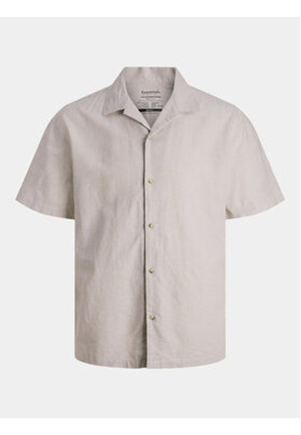 Jack & Jones - Jack&Jones Koszula Summer 12248382 Beżowy Relaxed Fit. Kolor: beżowy. Materiał: bawełna