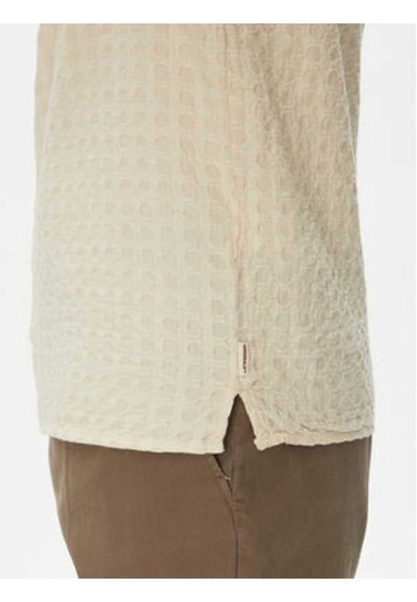 Jack & Jones Koszula Dobby 12277184 Beżowy Relaxed Fit. Kolor: beżowy. Materiał: bawełna
