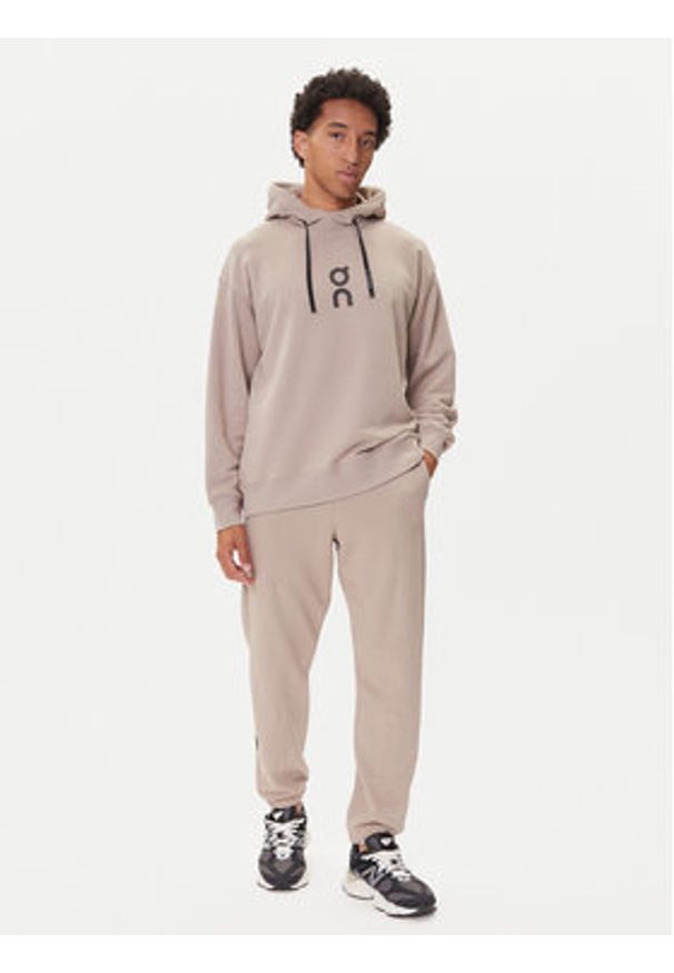 On Bluza Club Hoodie 1ME1003 Beżowy Relaxed Fit. Kolor: beżowy. Materiał: bawełna