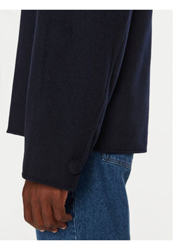 AMI PARIS - AMI Paris Płaszcz wełniany HJK057.WV0022 Granatowy Regular Fit. Kolor: niebieski. Materiał: wełna