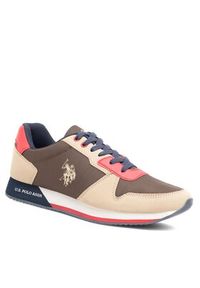 U.S. Polo Assn. Sneakersy NOBIL011M/CNH1 Khaki. Kolor: brązowy. Materiał: materiał