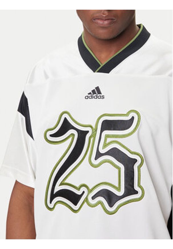 Adidas - adidas T-Shirt Football JY2762 Biały Oversize. Kolor: biały. Materiał: syntetyk