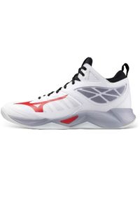 Buty halowe Mizuno Mid. Kolor: biały, wielokolorowy, czarny. Model: Mizuno Wave. Sport: siatkówka