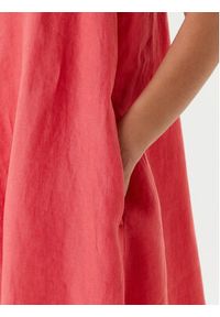 United Colors of Benetton - United Colors Of Benetton Sukienka letnia 4AGHDV0AX Czerwony Relaxed Fit. Kolor: czerwony. Materiał: len. Sezon: lato