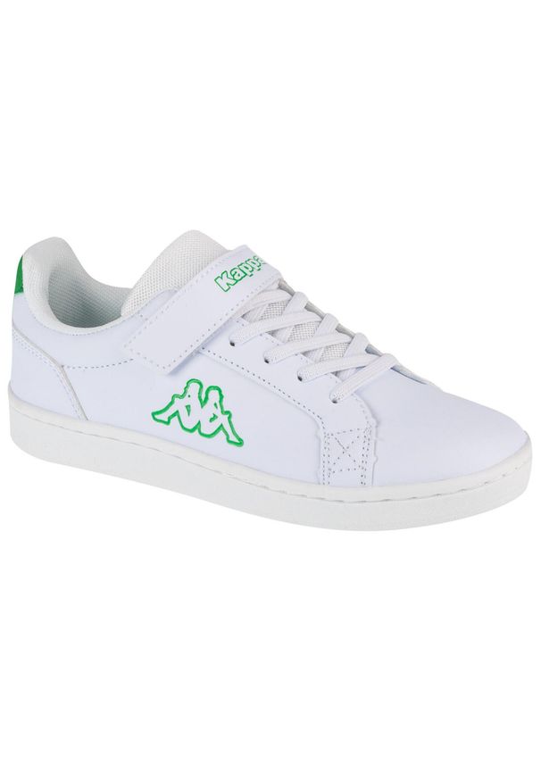 Kappa - Buty sportowe Sneakersy dziecięce, Kelford K. Kolor: biały. Materiał: guma, materiał, tkanina, syntetyk. Sport: turystyka piesza