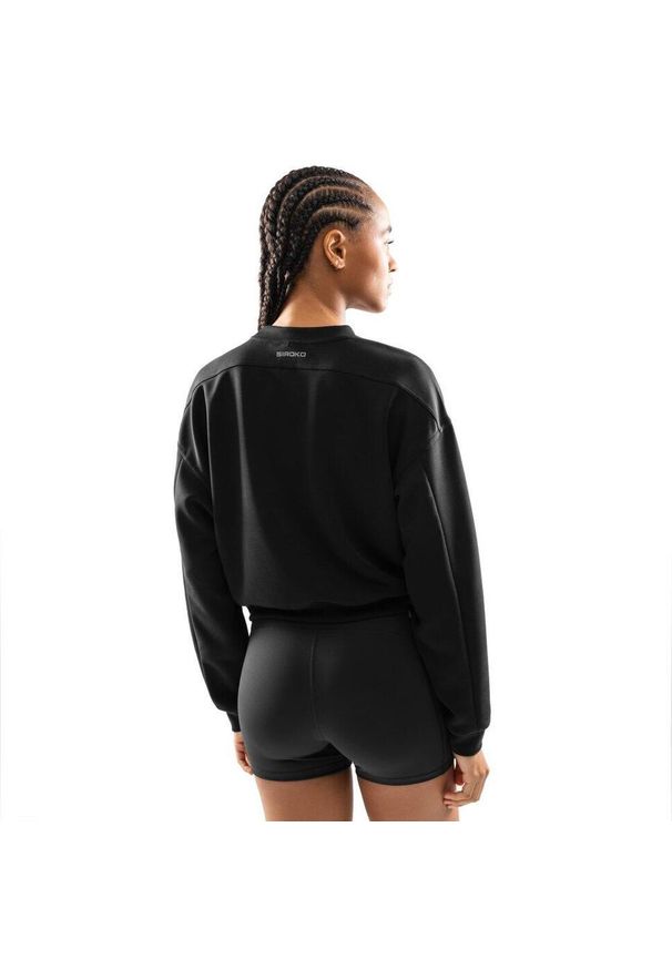 SIROKO - Bluza treningowa crop top dla kobiet Fitness Siroko Studio. Kolor: czarny. Materiał: materiał. Sport: fitness