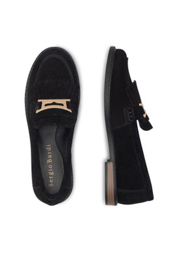 Sergio Bardi Loafersy WI32-D1070-01SB Czarny. Kolor: czarny. Materiał: zamsz, skóra