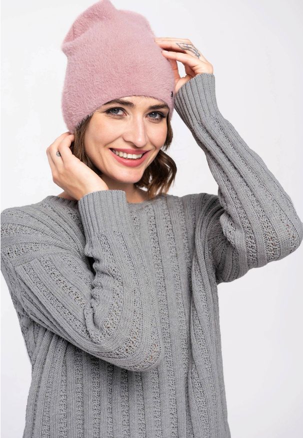 Volcano - Czapka na zimę H-MERRY. Kolor: różowy. Materiał: dzianina, poliamid, materiał, elastan. Sezon: zima. Styl: sportowy