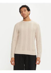 Jack & Jones Sweter 12261436 Beżowy Regular Fit. Kolor: beżowy. Materiał: bawełna, syntetyk #1
